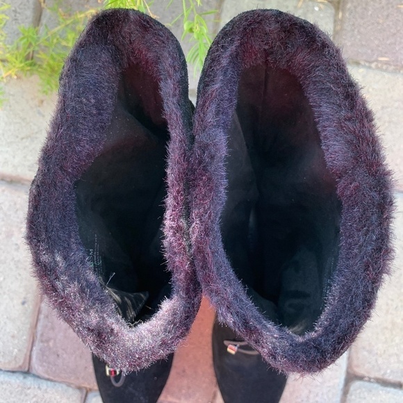 H By Halston Liz Wedge Winter Snow Boot Black Suede NEW 8.5 - Picture 6 of 12